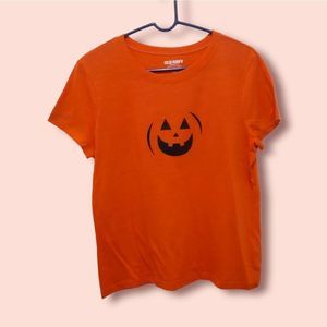 Old Navy - Half Off Halloween Women's Size Large - Orange - Up-cycled Tee Shirt